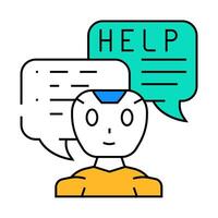 help chat bot icon color illustration vector