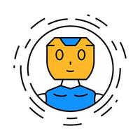 ai chat bot icon color illustration vector