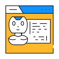 web chat bot icon color illustration vector