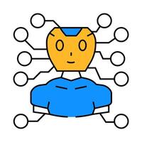 artificial chat bot icon color illustration vector
