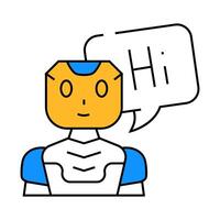 assistant chat bot icon color illustration vector
