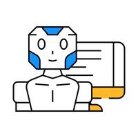 robot chat bot icon color illustration vector