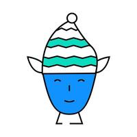 head elf funny icon color illustration vector