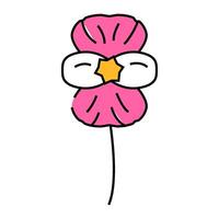 begonia flower spring icon color illustration vector