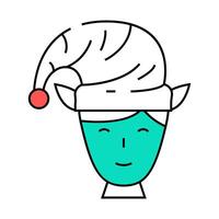 head elf little icon color illustration vector