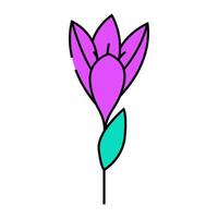 crocus flower spring icon color illustration vector
