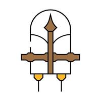 garden fence tool icon color illustration vector