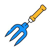 fork garden tool icon color illustration vector