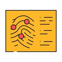 fingerprint crime icon color illustration vector