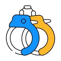 handcuffs crime icon color illustration vector