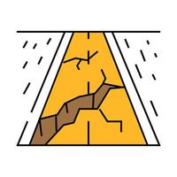 road crack disaster icon color illustration vector