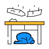 earthquake people safety icon color illustration vector
