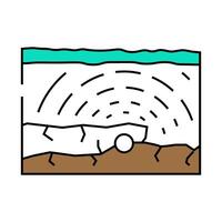 tectonic earthquake disaster icon color illustration vector