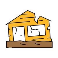 broken house disaster icon color illustration vector