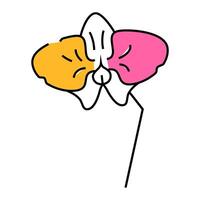 orchid blossom spring icon color illustration vector
