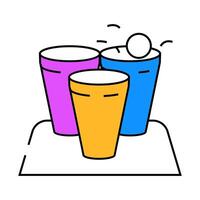 beer pong board table icon color illustration vector