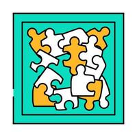 puzzle game board table icon color illustration vector