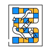 snakes and ladders game board table icon color illustration vector