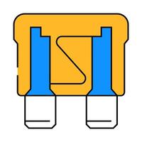 fuse electronic component icon color illustration vector
