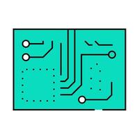 pcb board electronic component icon color illustration vector