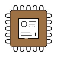 microcontroller electronic component icon color illustration vector