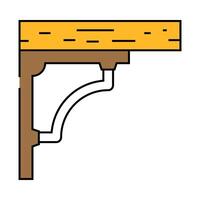 shelf bracket hardware furniture fitting icon color illustration vector
