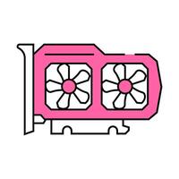 graphics card gaming pc icon color illustration vector