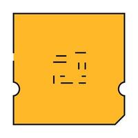 processor chip gaming pc icon color illustration vector