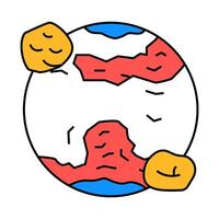 red planet mars planet icon color illustration vector