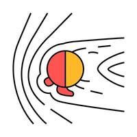 martian solar wind mars planet icon color illustration vector