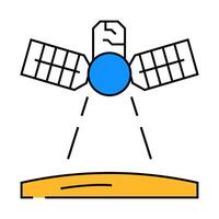 mars reconnaissance orbiter planet icon color illustration vector
