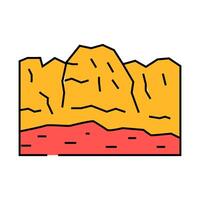 martian mountains mars planet icon color illustration vector