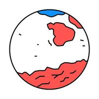 mars globe planet icon color illustration vector