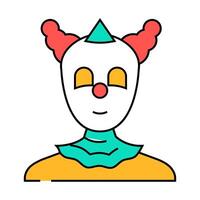 clown carnival show icon color illustration vector