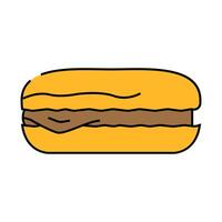 ham bun food meal icon color illustration vector