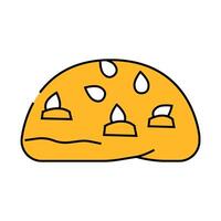 nut bun food meal icon color illustration vector