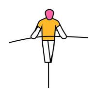 tightrope walker carnival vintage show icon color illustration vector