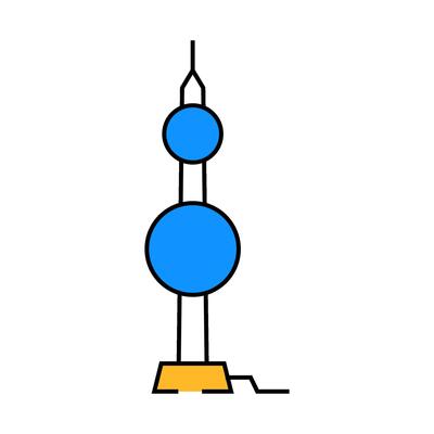 lightning rod electrical engineer icon color illustration