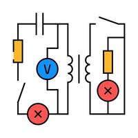 electric circuit electrical engineer icon color illustration vector