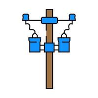 electric utility pole electrical engineer icon color illustration vector
