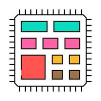 microcontroller electrical engineer icon color illustration vector