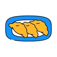 gyoza japanese food icon color illustration vector