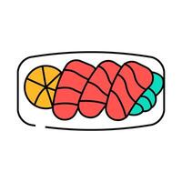 sashimi japanese food icon color illustration vector