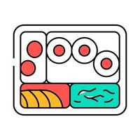 bento box japanese food icon color illustration vector