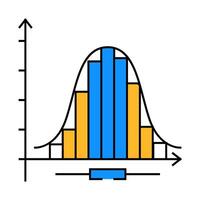 statistics math science education icon color illustration vector