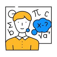study math science education icon color illustration vector