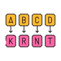 cryptography math science education icon color illustration vector