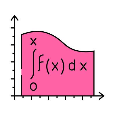 integral math science education icon color illustration