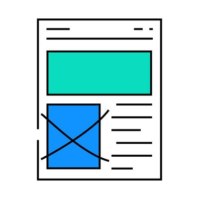 editorial news media icon color illustration