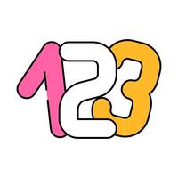 numbers math science education icon color illustration vector
